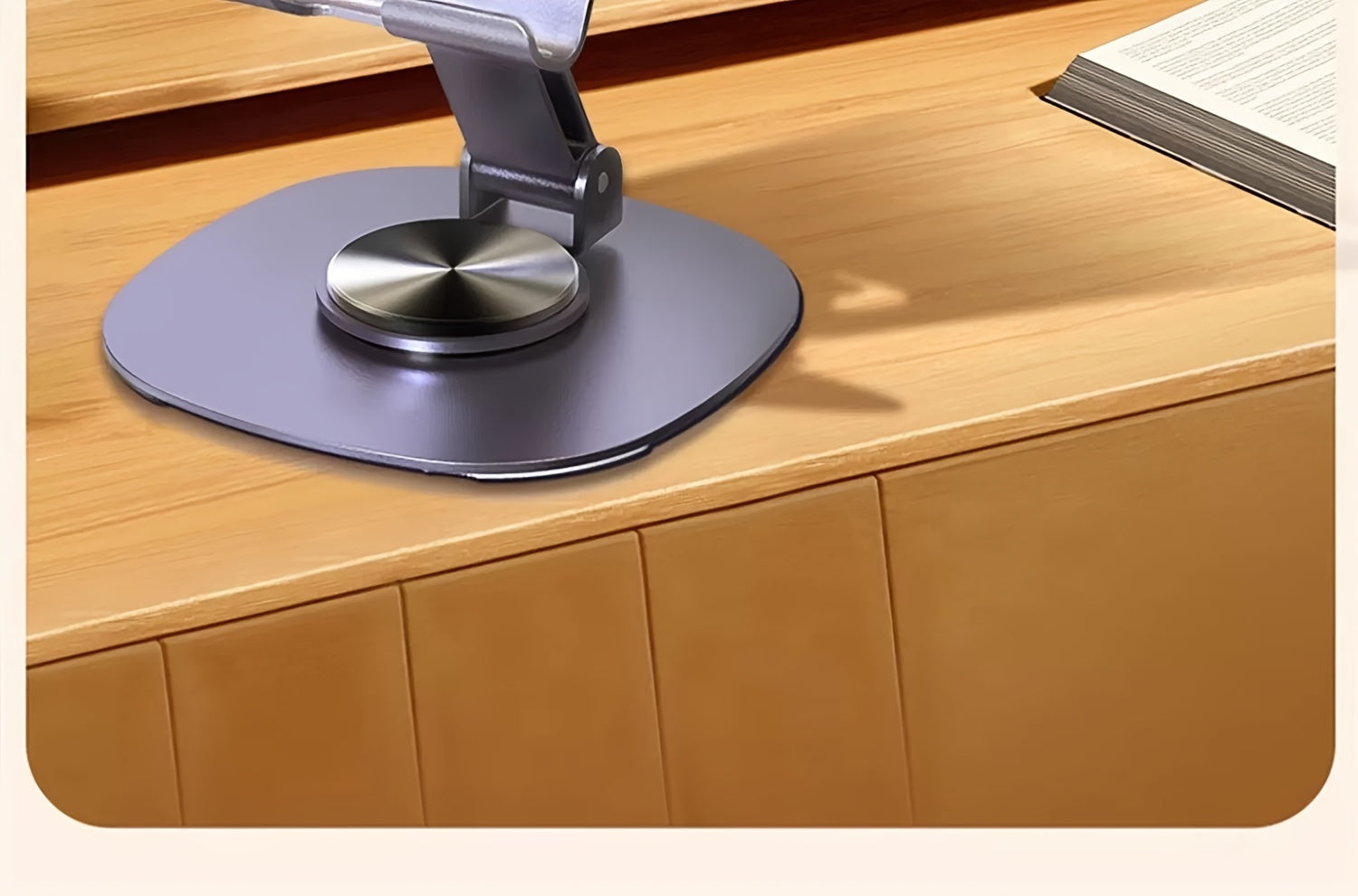 Aluminum Alloy Phone Stand - Waterproof, 360° Rotating Desk Mount with 2-Stage Adjustable & Foldable Design for Office and Bedstand Use