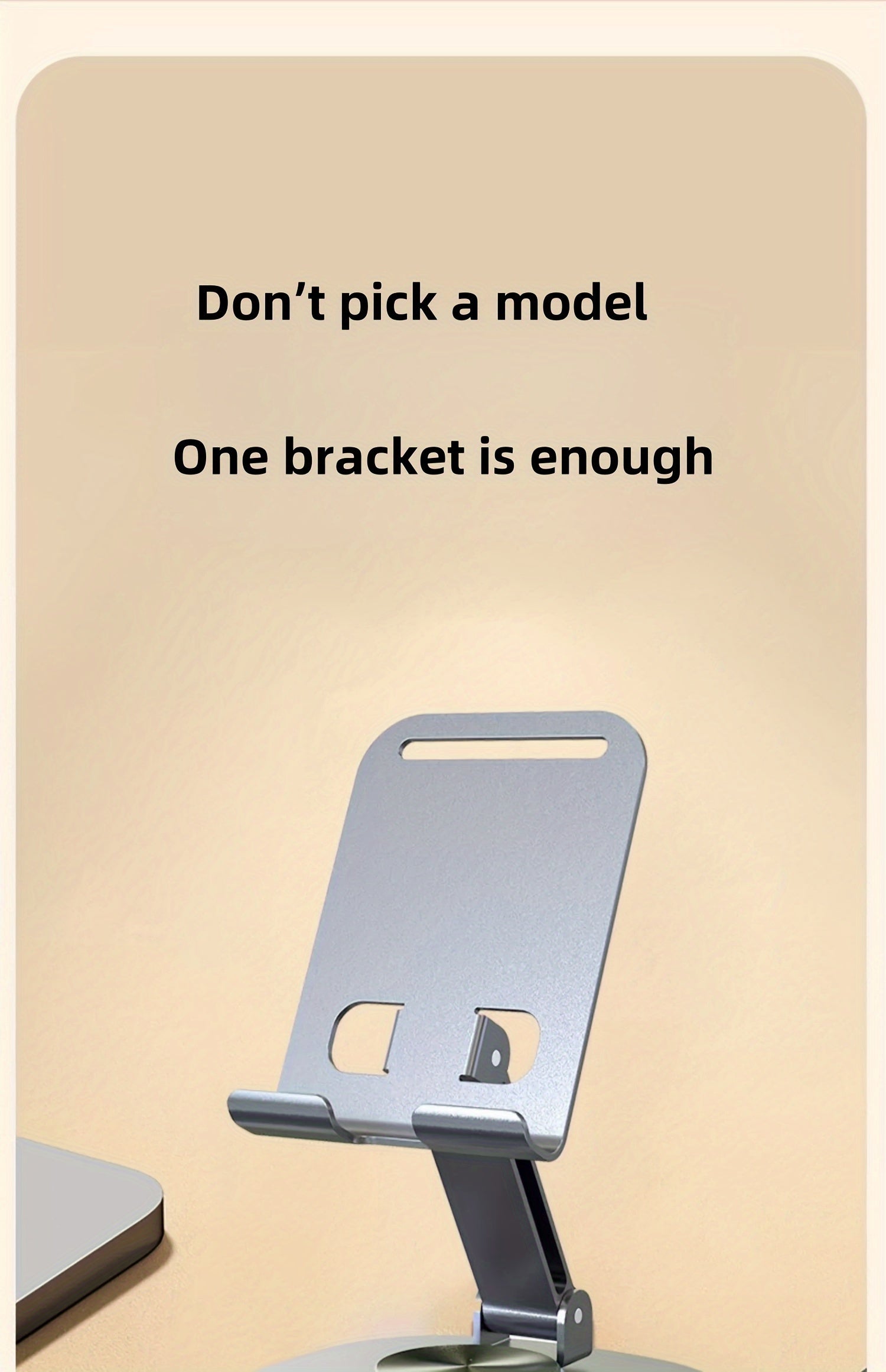 Aluminum Alloy Phone Stand - Waterproof, 360° Rotating Desk Mount with 2-Stage Adjustable & Foldable Design for Office and Bedstand Use